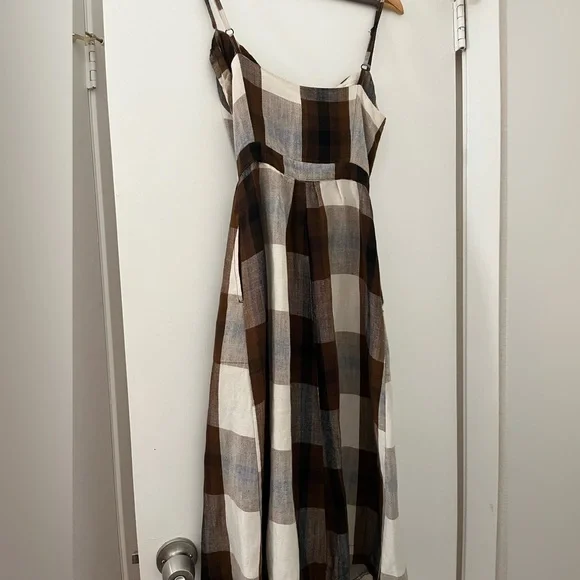 Reformation Riley Plaid Midi Front Tie Dress - Picture 2 of 4